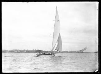 Sailing vessel on Sydney Harbour, inscribed 3046