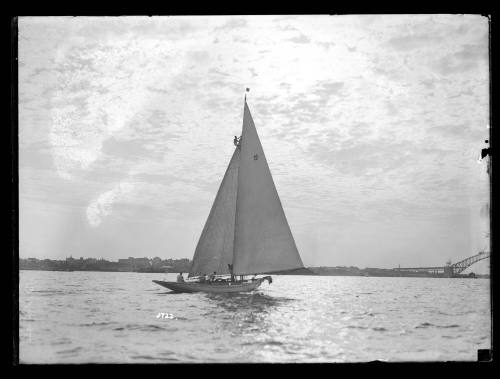 Sailing vessel on Sydney Harbour, inscribed 3722