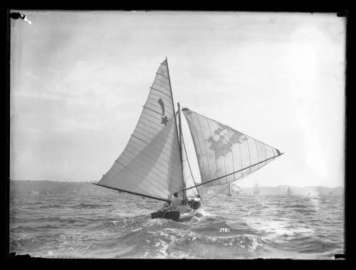 Sailing vessel on Sydney Harbour, inscribed 3781