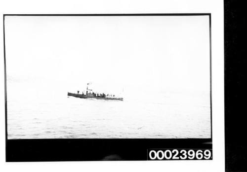 Steam workboat ANZAC under way