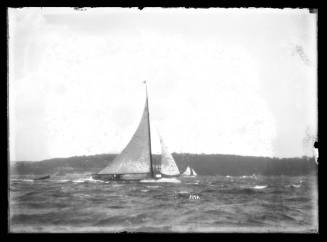 Sailing vessel on Sydney Harbour, inscribed 3990