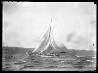 Sailing vessel on Sydney Harbour, inscribed 3998