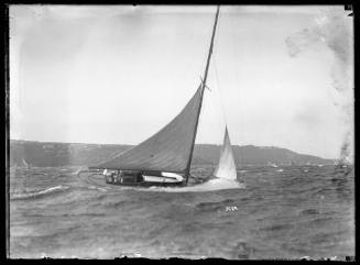 Sailing vessel on Sydney Harbour, inscribed 3999