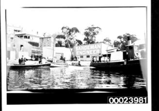 View of wharves with slipway and Sandeman Engineer building