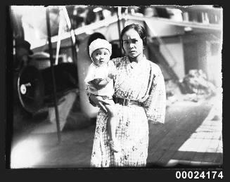 Woman and child on SS VAN REES