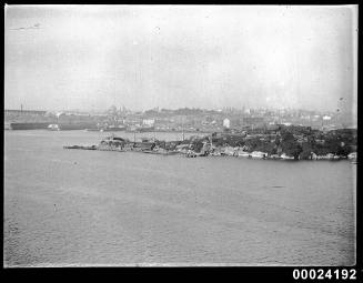 Aerial view towards Walsh Bay wharves