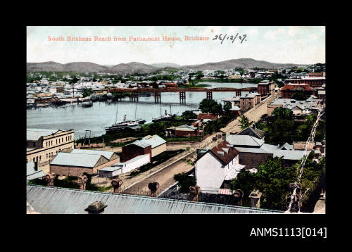 South Brisbane Reach from Parliment House postcard