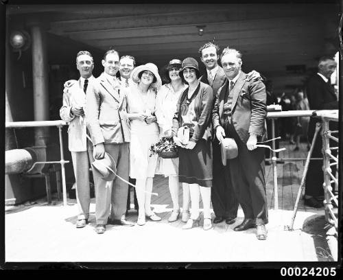 Company of English players on RMS MOLDAVIA II