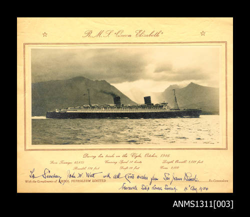 RMS QUEEN ELIZABETH during its sea trials, 2 December 1931