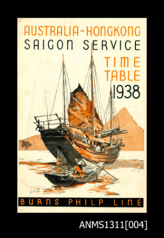 Burns Philp Line, Australia-Hong Kong-Saigon service, time table 1938