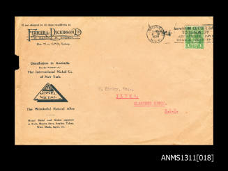 Ferrier & Dickinson Ltd addressed to W Hickey Esq