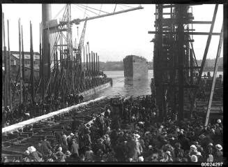 Launching of TSS FORDSDALE at Cockatoo Island Dockyard