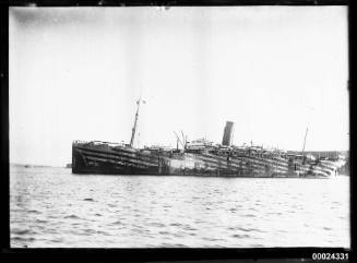 Steamship in WWI dazzle camouflage