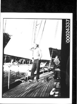 Richard Nossiter on the deck of yacht SIRIUS after returning to Sydney