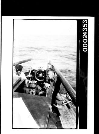 The crowded cockpit of a yacht at sea