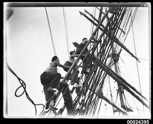 Up the rigging on MAGDALENE VINNEN