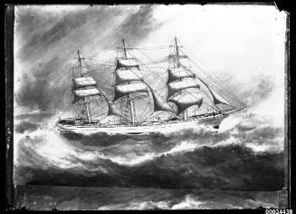 Full-rigged ship in rough seas by G. Gregory