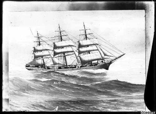 Painting of the three masted ship KLIO