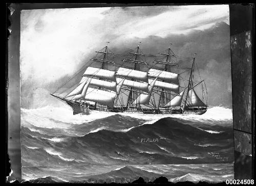 Barque ITALIA in rough seas