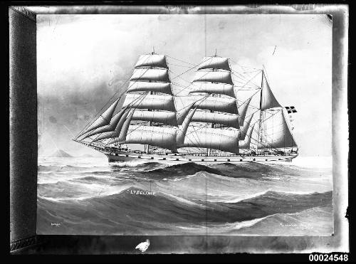 Barque LYSGLIMT at sea