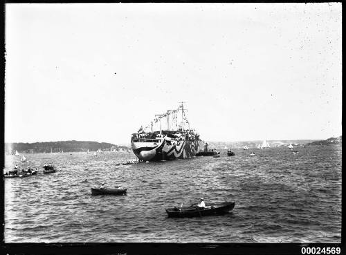 SOMERSET anchored in a harbour