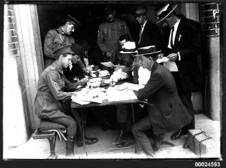 Civilian men signing up for the Australian Army