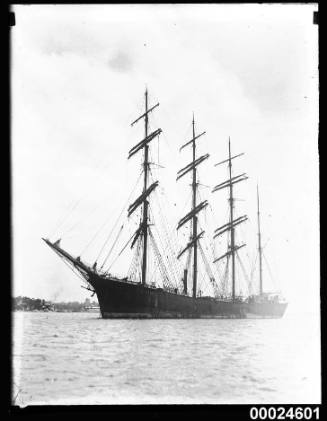 Four-masted steel barque GUSTAV possibly in Rose Bay, Sydney