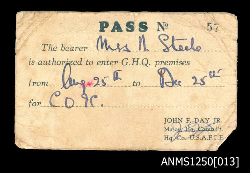 GHQ Pass No 57