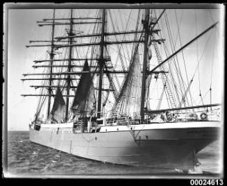 Four-masted barque MAGDALENE VINNEN departing Sydney