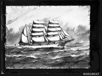 Three-masted barque QUILPUE under full sail