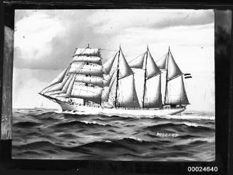 Four-masted schooner MOZART under full sail