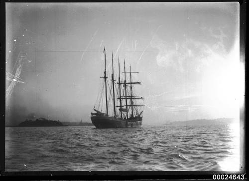 Five-masted American barquentine MONTEREY in Sydney Harbour