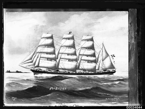 Four-masted baruqe MASHONA under full sail