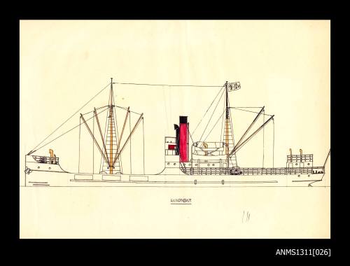 Sketch of coastal steamer CANONBAR