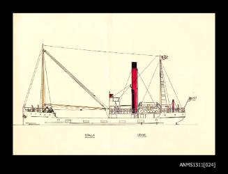 Sketch of coastal steamer URALLA URANA