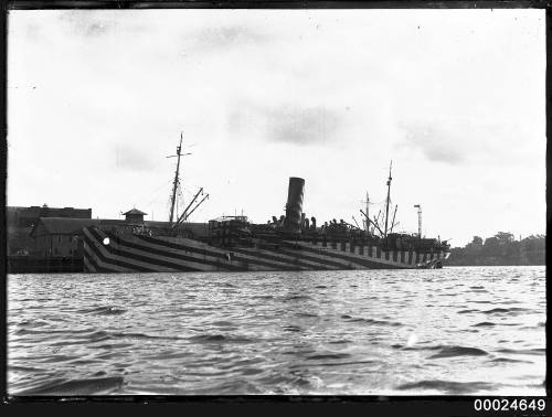 HMAT BORDA berthing at a wharf