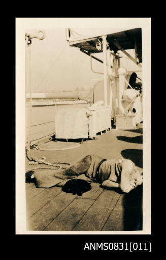 Asleep on deck