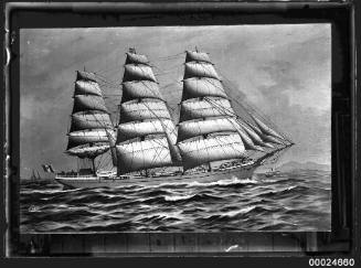 Three-masted ship TORRIDON under full sail