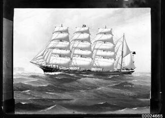 Four-masted barque TINTO HILL under full sail