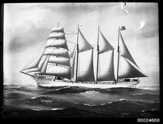 American four-masted barque HAWAII under full sail