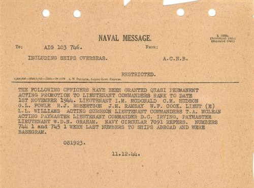 Naval Message from ACNB to AIG 103 746