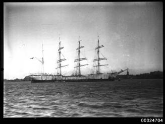 Four mast barque at anchor