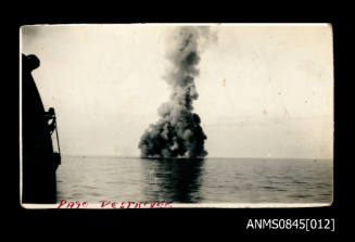 Italian Navy destroyer on fire