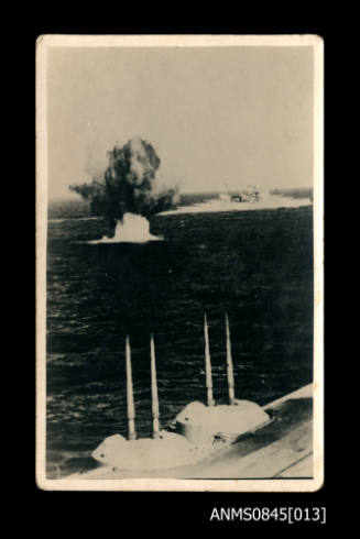 Ship being bombed