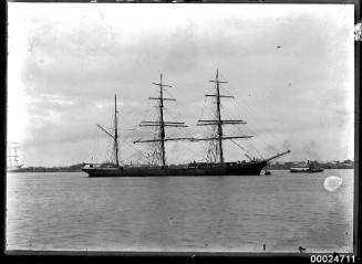 Three mast barque at anchor