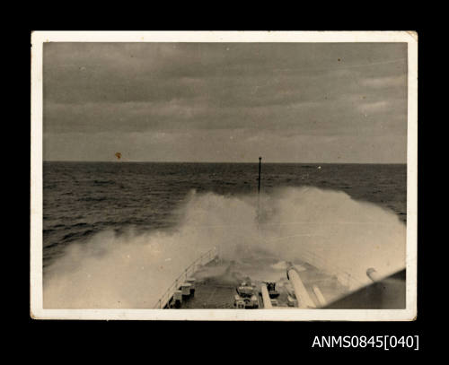 Spray from the bow of HMAS SYDNEY II