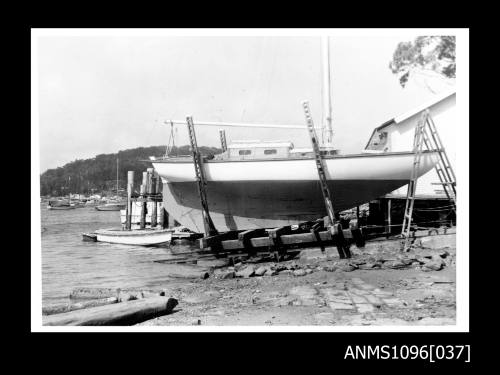 Yacht WAITERE in Mitchell's slip at Church Point 1971