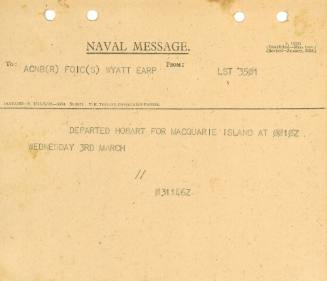 Naval Message to ACBN (R) FOIC (S) WYATT EARP from LST3501