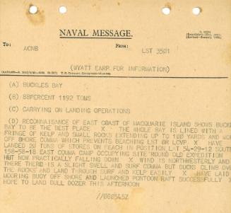 Naval Message to ACBN form LST 3501