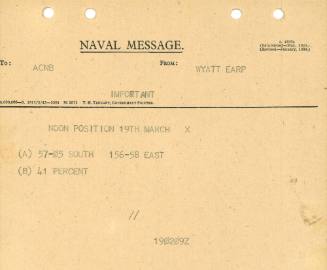 Naval Message to ACBN from WYATT EARP